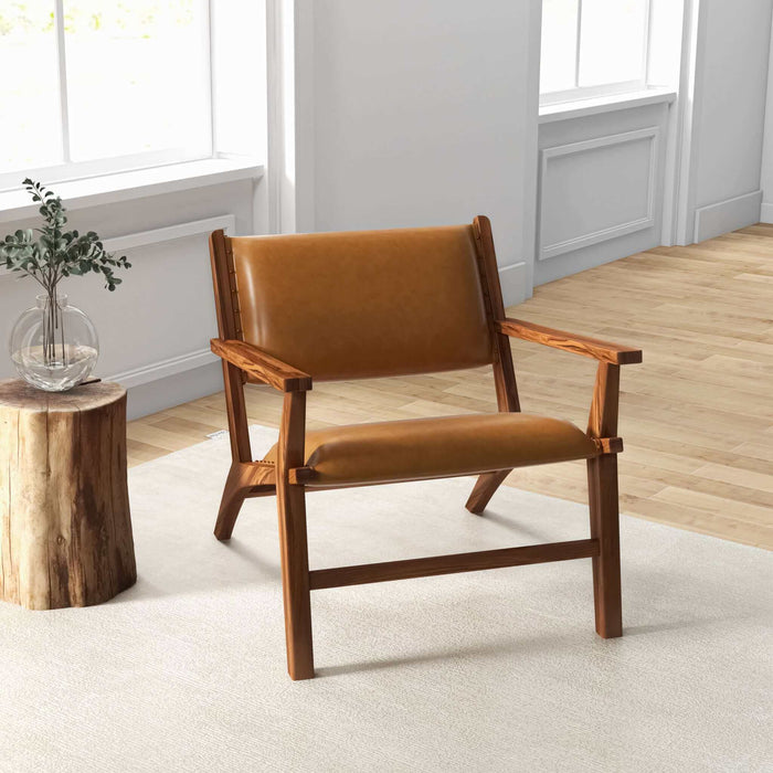 Hendrix Antique Tan Genuine Leather Arm Chair | Ashcroft Imports Furniture