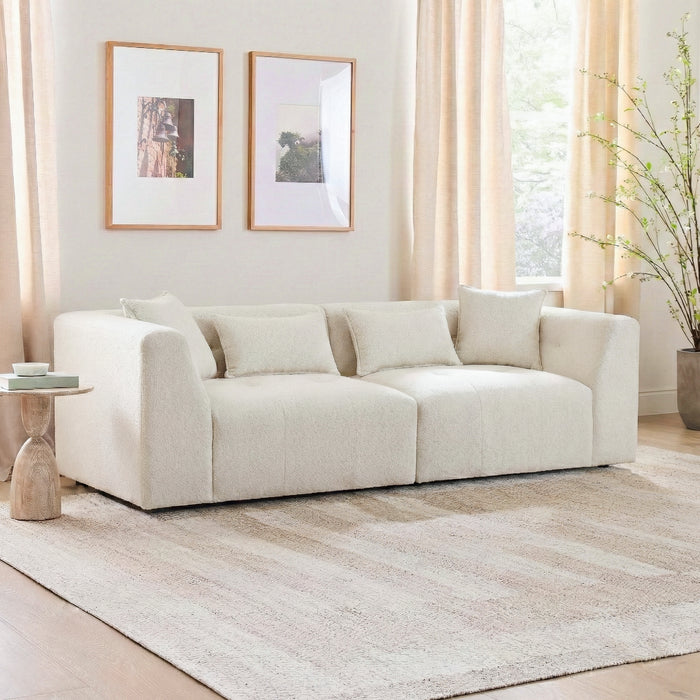 Jefferson Modern Beige Chenille Tuxedo Sofa with Biscuit Tufting | Ashcroft Imports Furniture
