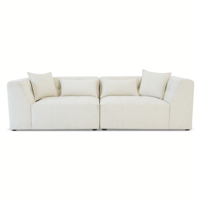 Jefferson Modern Beige Chenille Tuxedo Sofa with Biscuit Tufting | Ashcroft Imports Furniture