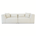 Jefferson Modern Beige Chenille Tuxedo Sofa with Biscuit Tufting | Ashcroft Imports Furniture