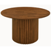 Merlin Round Walnut Dining Table with Sculptural Ribbed Pedestal Base | Ashcroft Imports Furniture