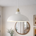 Astral Pendant Lamp | White Exterior & Gold Brass Accents