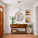 Astral Pendant Lamp | White Exterior & Gold Brass Accents