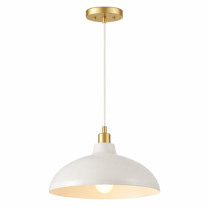 Astral Pendant Lamp | White Exterior & Gold Brass Accents