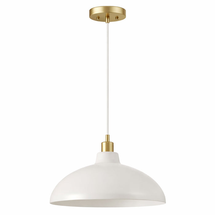 Astral Pendant Lamp | White Exterior & Gold Brass Accents
