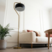 Astris Floor Lamp | Black Sprayed Shade & Gold Curved Design