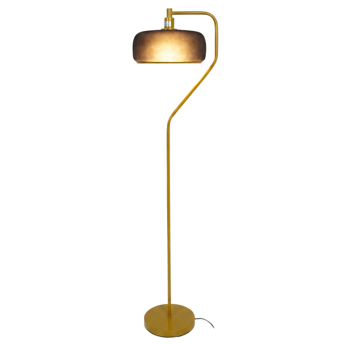 Astris Floor Lamp | Black Sprayed Shade & Gold Curved Design