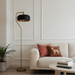 Astris Floor Lamp | Black Sprayed Shade & Gold Curved Design