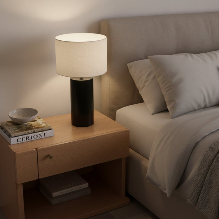 Aura Table Lamp | Matte Black & Bold Block Base 
