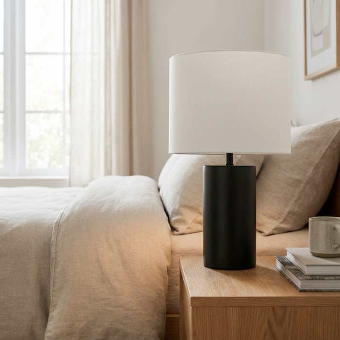 Aura Table Lamp | Matte Black & Bold Block Base 