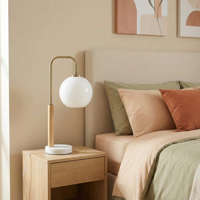 Auris Table Lamp | Brass Frame & Marble Base
