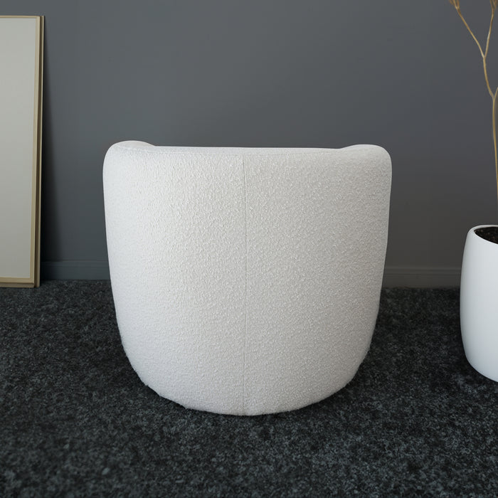 Avalon White Boucle Lounge Chair