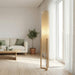 Ethos Floor Lamp | Oak Wood Base & Natural Faux Linen Shade | Ashcroft Imports Furniture