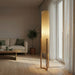 Ethos Floor Lamp | Oak Wood Base & Natural Faux Linen Shade | Ashcroft Imports Furniture