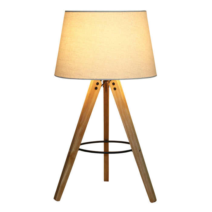 Birch Three Legged Wooden Bar Table Lamp - Natural - Black
