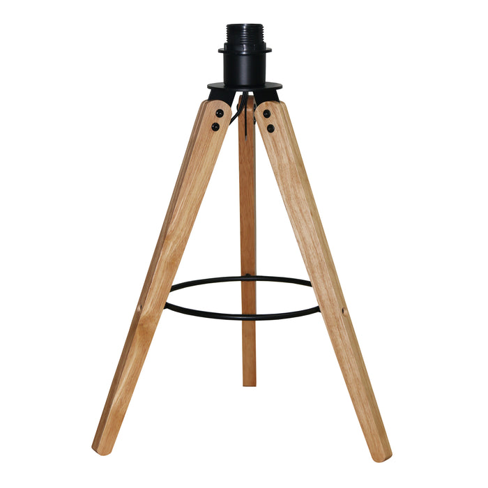 Birch Three Legged Wooden Bar Table Lamp - Natural - Black