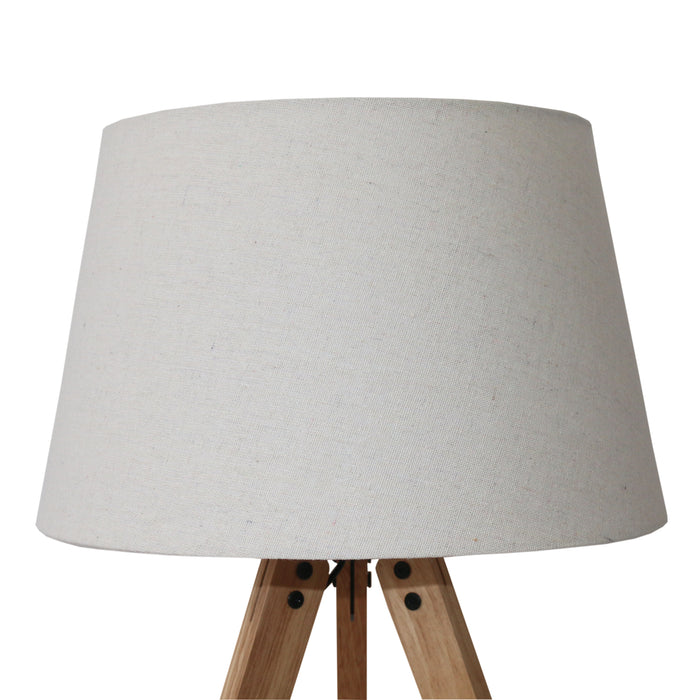 Birch Three Legged Wooden Bar Table Lamp - Natural - Black