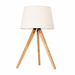 Birch Table Lamp | Natural Three-Legged Wood & Linen Shade