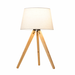 Birch Table Lamp | Natural Three-Legged Wood & Linen Shade
