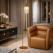 Vela Floor Lamp | Bronze Finish & Clear Ribbed Glass