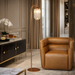 Vela Floor Lamp | Bronze Finish & Clear Ribbed Glass