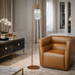 Vela Floor Lamp | Bronze Finish & Clear Ribbed Glass