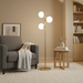 Brilliance Modern Gold Brush Floor Lamp | Opal Glass Shades | Ashcroft Imports Furniture