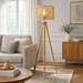 Brillo Floor Lamp | Natural Wood Tripod & Beaded Shade