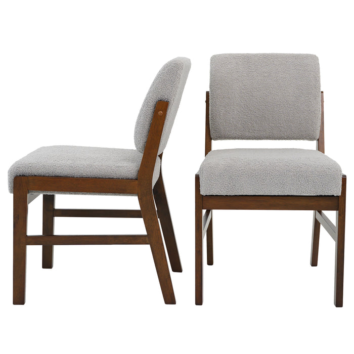 Caldwell Dining Chair | Light Grey Textured Boucle Modern Rustic Design | Ashcroft Imports Furniture