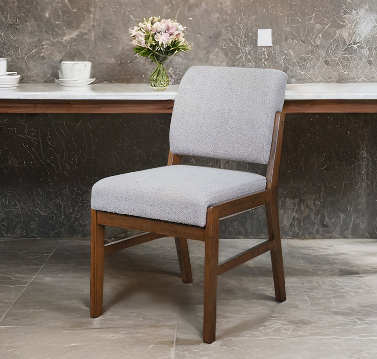 Caldwell Dining Chair | Light Grey Textured Boucle Modern Rustic Design | Ashcroft Imports Furniture