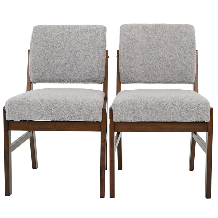 Caldwell Dining Chair | Light Grey Textured Boucle Modern Rustic Design | Ashcroft Imports Furniture