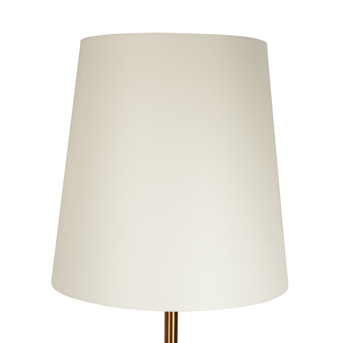 Celestial Modern Floor Lamp with Brass Accent Table with Large White Shade - West Lamp