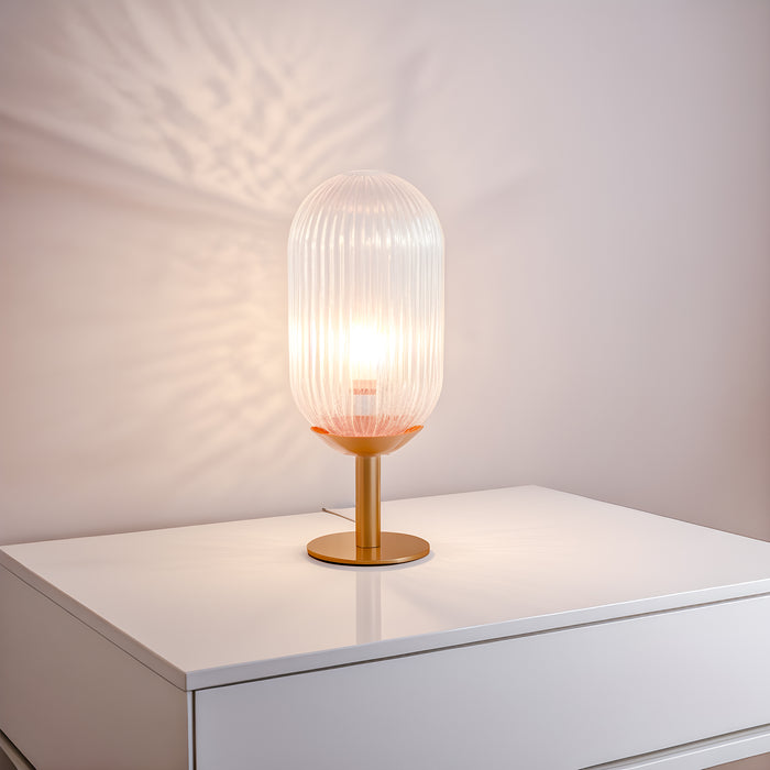 Clario Bronze Clear Glass Table Lamp