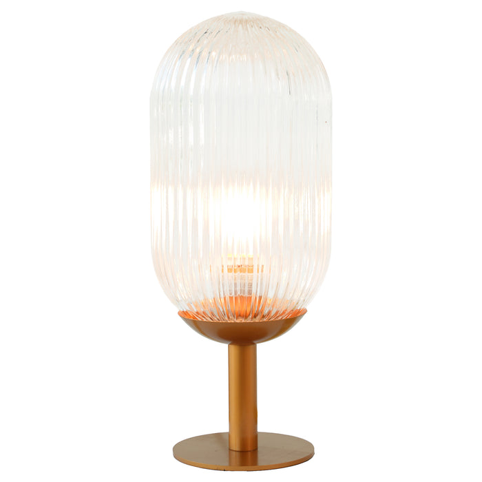 Clario Bronze Clear Glass Table Lamp