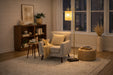 Brizo Floor Lamp | Dark Brown Bamboo & Bronze Frame