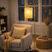 Brizo Floor Lamp | Dark Brown Bamboo & Bronze Frame