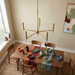 Courtyard Chandelier | Golden Brass & Five-Light Candle Design