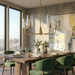 Dazzle Five Lights Chandelier | Satin Brass & Clear Seeded Glass