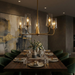 Dazzle Five Lights Chandelier | Satin Brass & Clear Seeded Glass