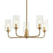 Dazzle Five Lights Chandelier | Satin Brass & Clear Seeded Glass