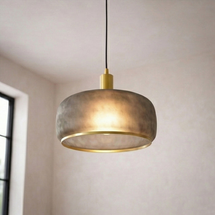 Dune Pendant Lamp | Black Sprayed Finish & Gold Accents