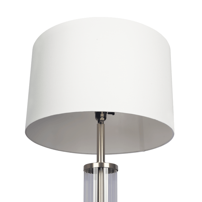 Echo Brushed Nickel Table Lamp with On/Off Switch Clear Glass Body Metal Base - West Lamp