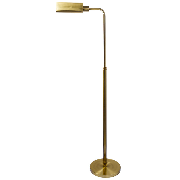 Elara Floor Lamp | Gold Brass Dome & Rattan Stem
