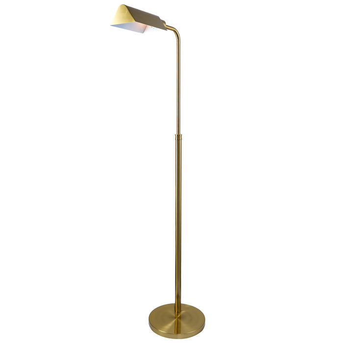 Elara Floor Lamp | Gold Brass Dome & Rattan Stem