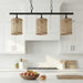 Elysian Three Lights Island Lamp | Natural Rattan & Farmhouse Chain