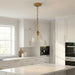 Ember Three Candle Lights Pendant | Satin Brass & Clear Glass