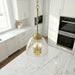 Ember Three Candle Lights Pendant | Satin Brass & Clear Glass