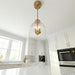 Ember Three Candle Lights Pendant | Satin Brass & Clear Glass
