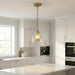 Ember Three Candle Lights Pendant | Satin Brass & Clear Glass