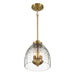 Ember Three Candle Lights Pendant | Satin Brass & Clear Glass